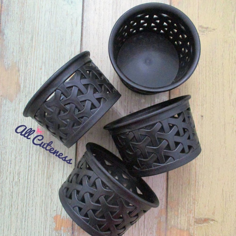 Small Circular Bins Black